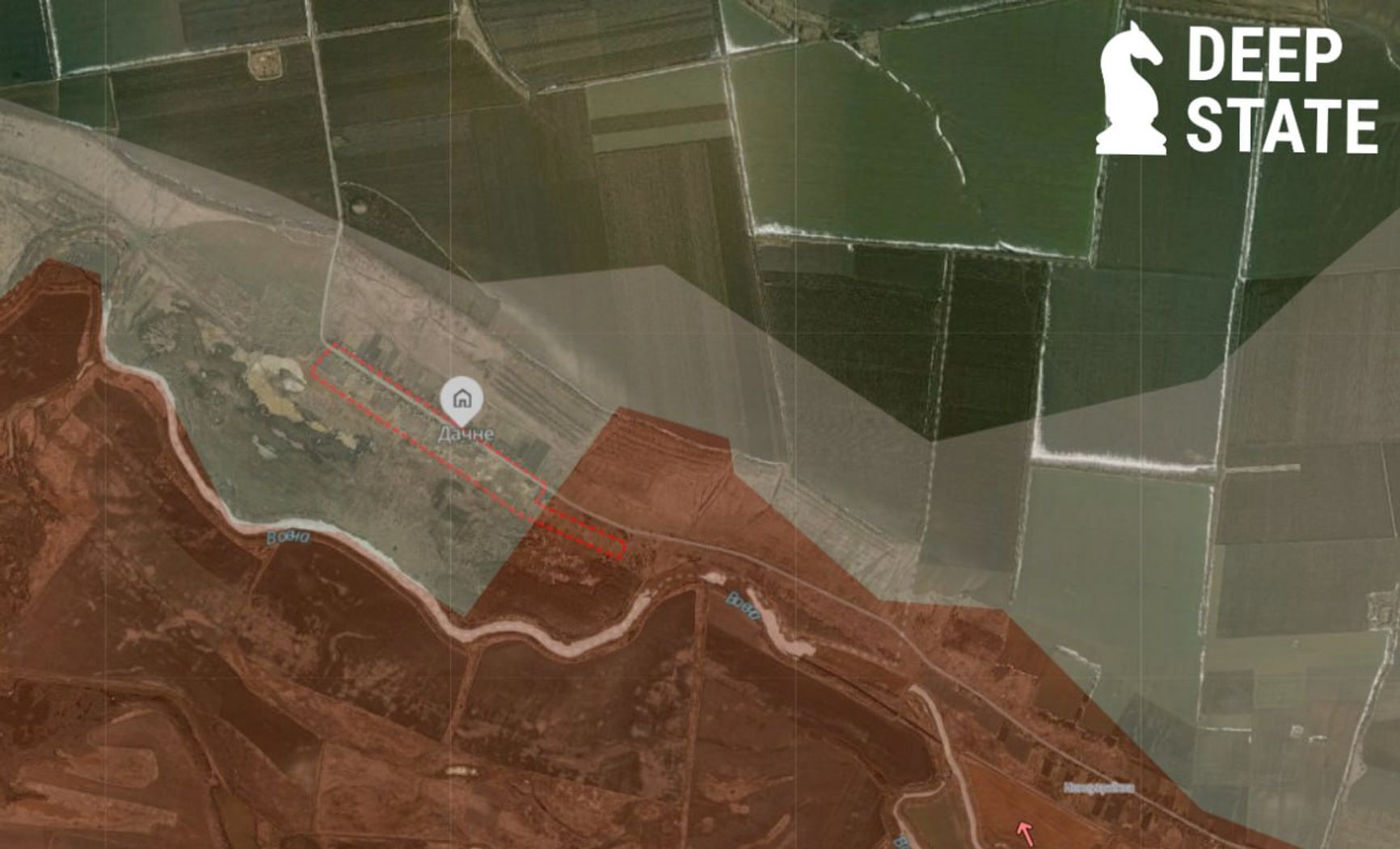 Ситуация в районе Дачного на южно-донецком направлении по версии DeepState