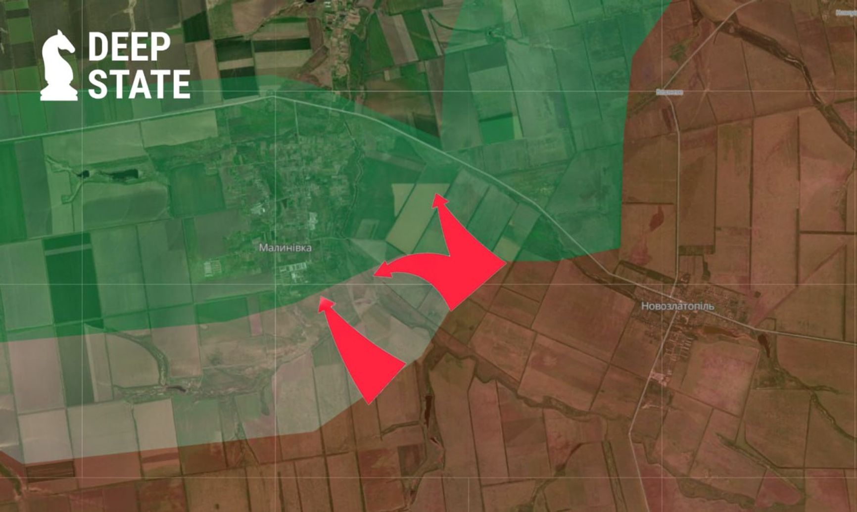 Ситуация на стыке южно-донецкого и запорожского направлений по версии DeepState