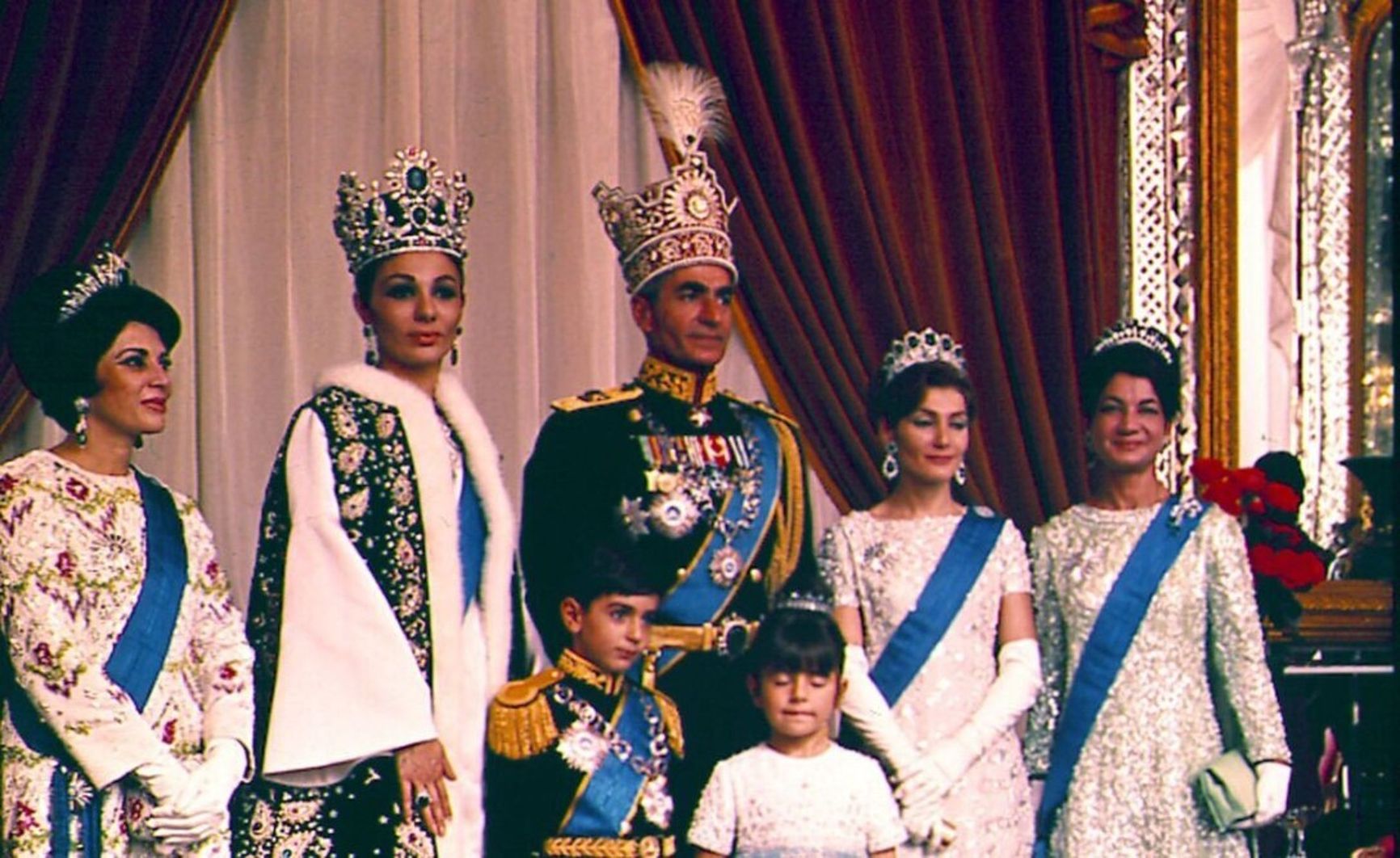 The Shah of Iran, Mohammad Reza Pahlavi, with his family