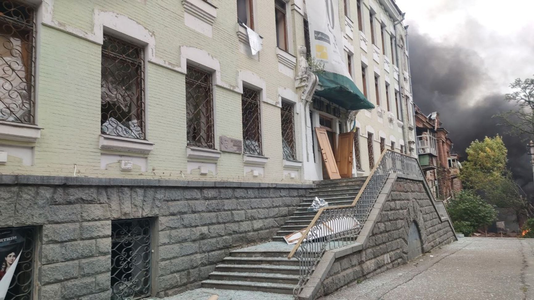 Последствия российского налета на Днепровский художественный музей 30 сентября 2025 года