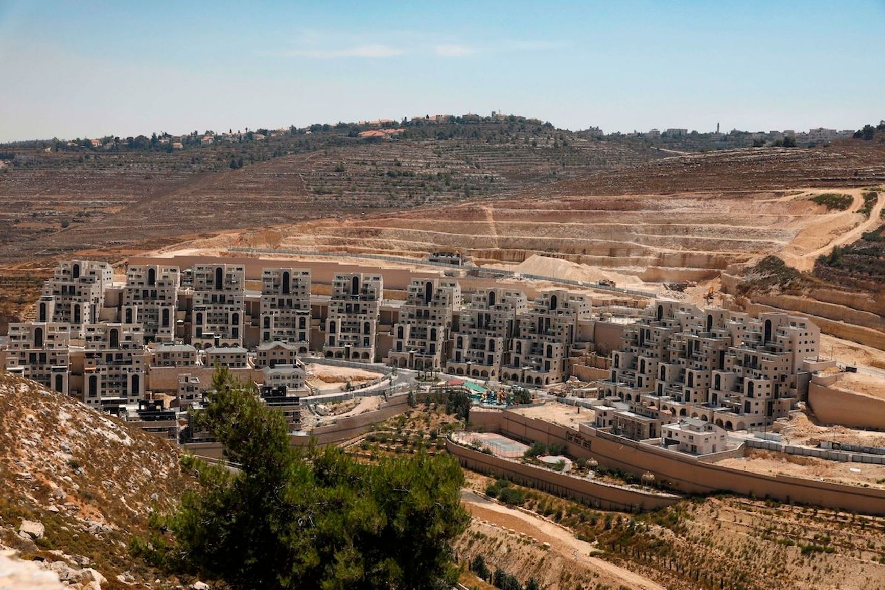 View of a construction site in the Israeli settlement of Givat Zeev in the West Bank, north of Jerusalem, on July 31, 2019.